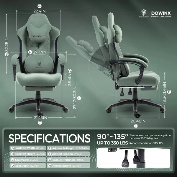 Dowinx HEATED MASSAGE SERIES MB38 GREEN (Fabric)
