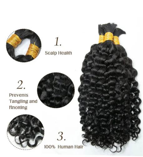 Water Wave Bulk Human Hair For Braiding