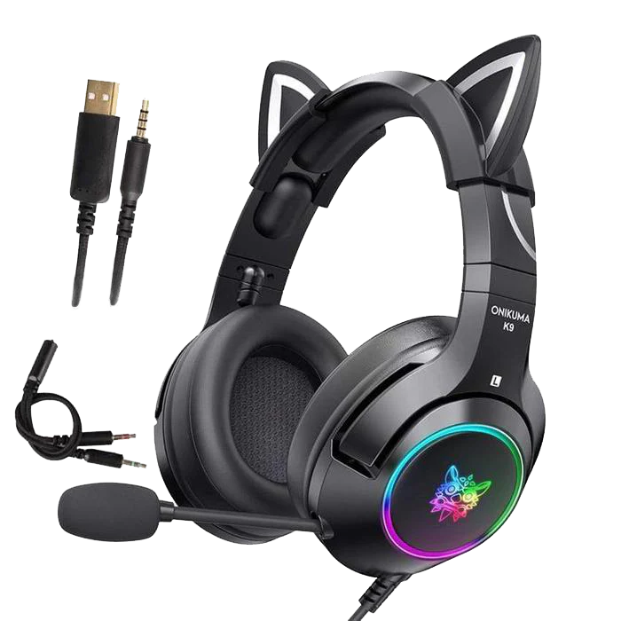 ONIKUMA K9 RGB Stereo Gaming Headset with Cat Ears for PS4, Xbox, PC and Switch 3