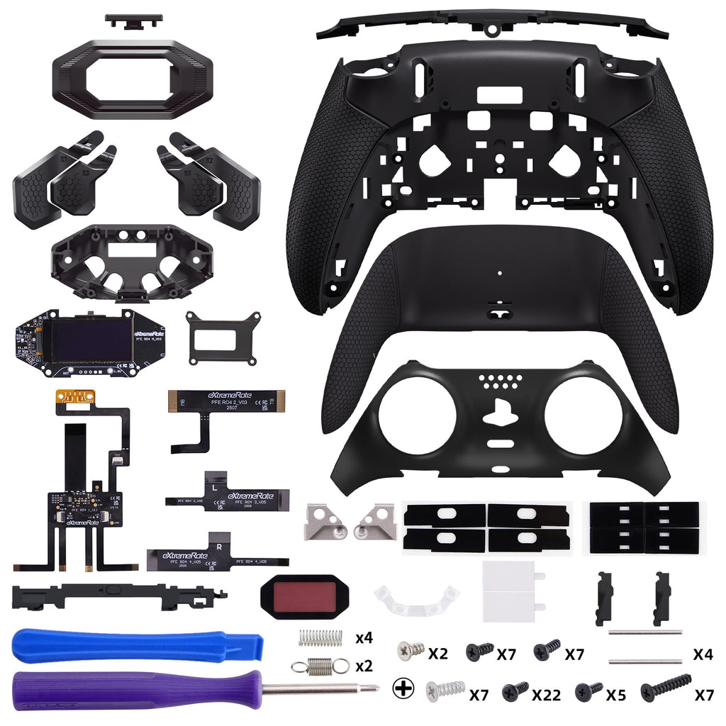 eXtremeRate BEYOND Back Paddles Kit with OLED Display & Redesigned Ergonomic Grips for PS5 Edge Controller - Rubberized Black - BYNEGU001 3