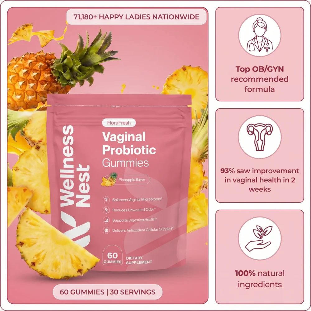 Wellness Nest FloraFresh – Vaginal Probiotics Gummies 3 Packs
