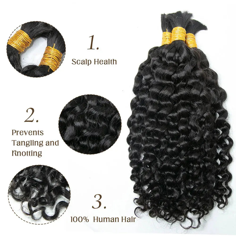Eayon Hair Water Wave Bulk Human Hair For Braiding 5