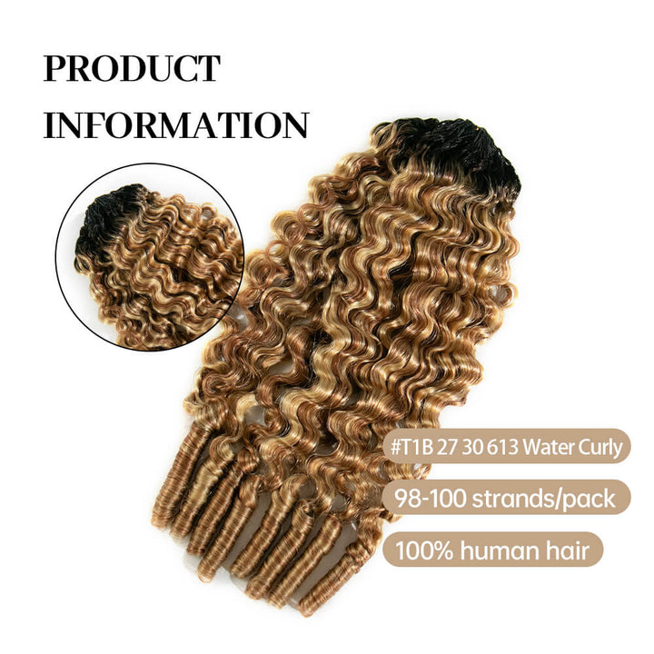 Eayon Hair T1B/27/30/613 Blonde Water Burmese Curly Crochet Human Hair 9