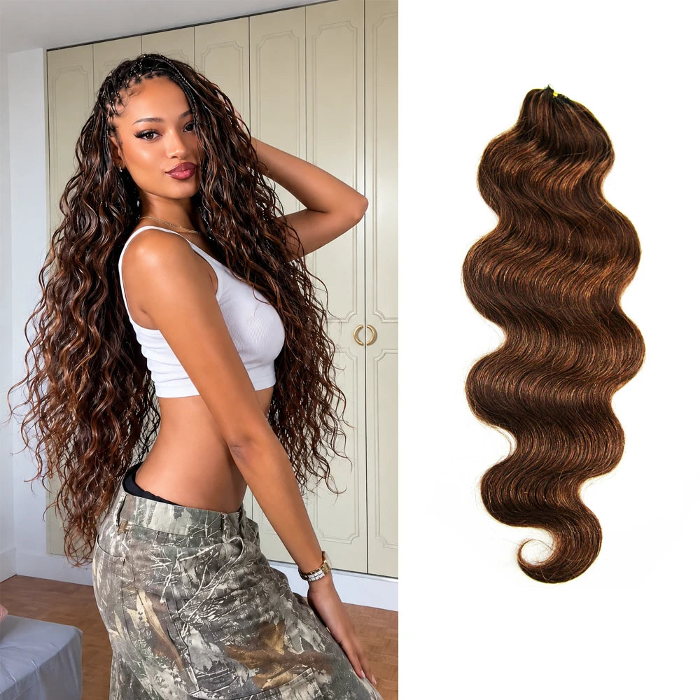 Eayon Hair 4 Dark Brown Body Wave Crochet Human Hair Extensions