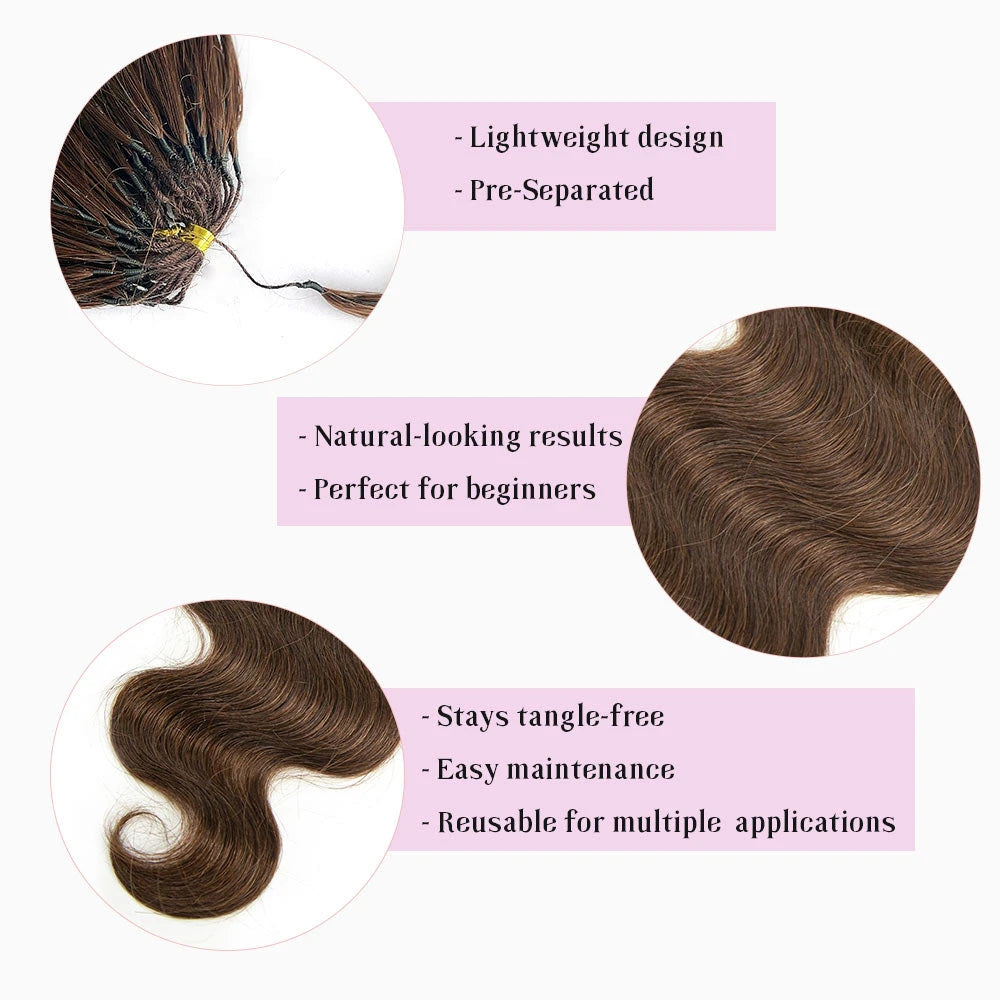 Eayon Hair 4 Dark Brown Body Wave Crochet Human Hair Extensions 2