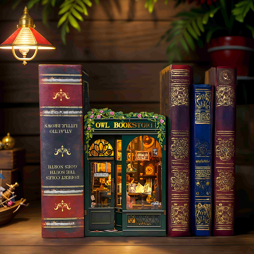 CUTEBEE DIY Book Nook Kit | Owl Bookstore 2