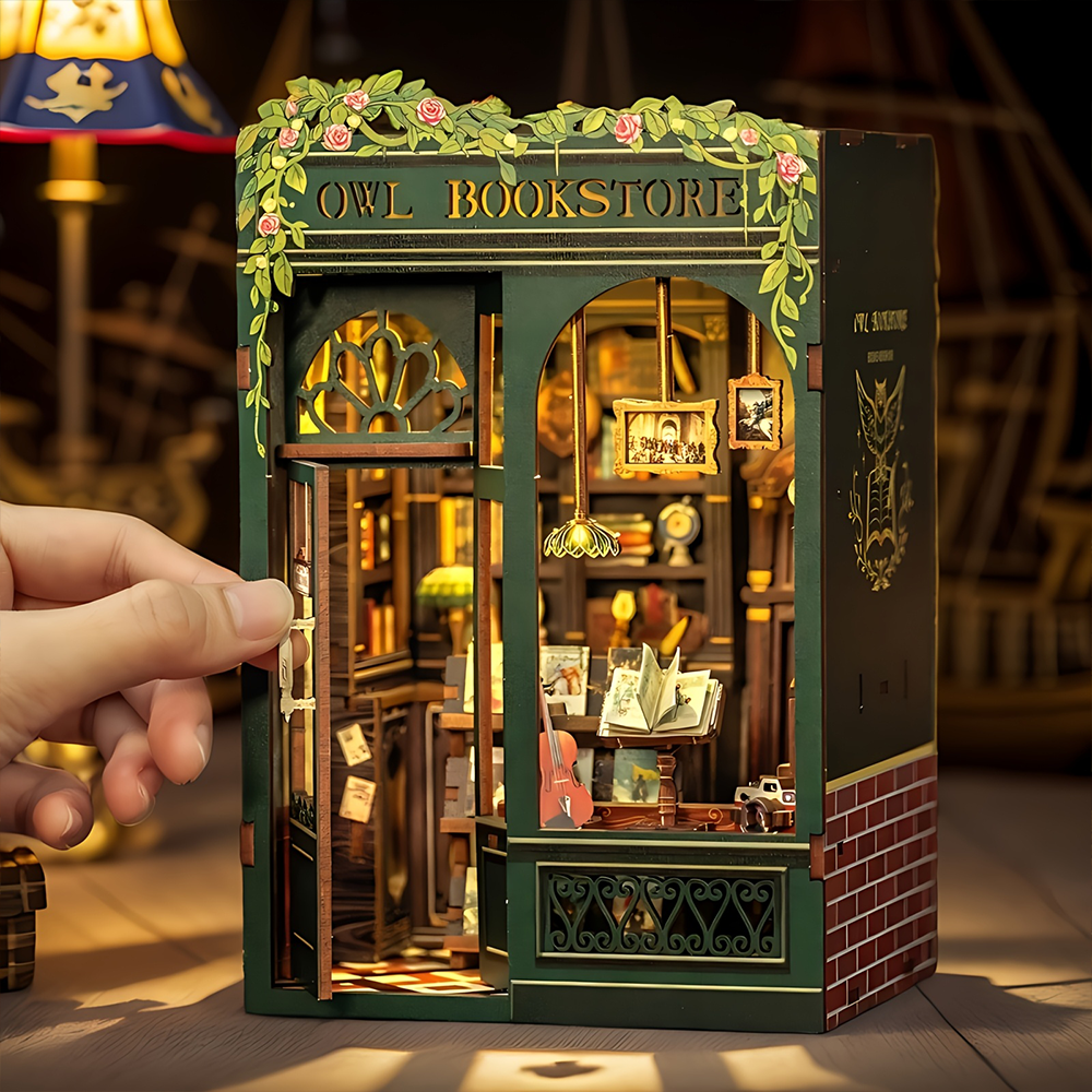 CUTEBEE DIY Book Nook Kit | Owl Bookstore 4