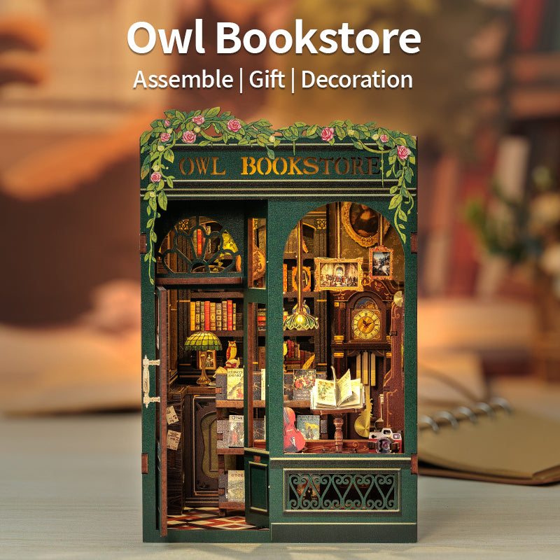 CUTEBEE DIY Book Nook Kit | Owl Bookstore 7