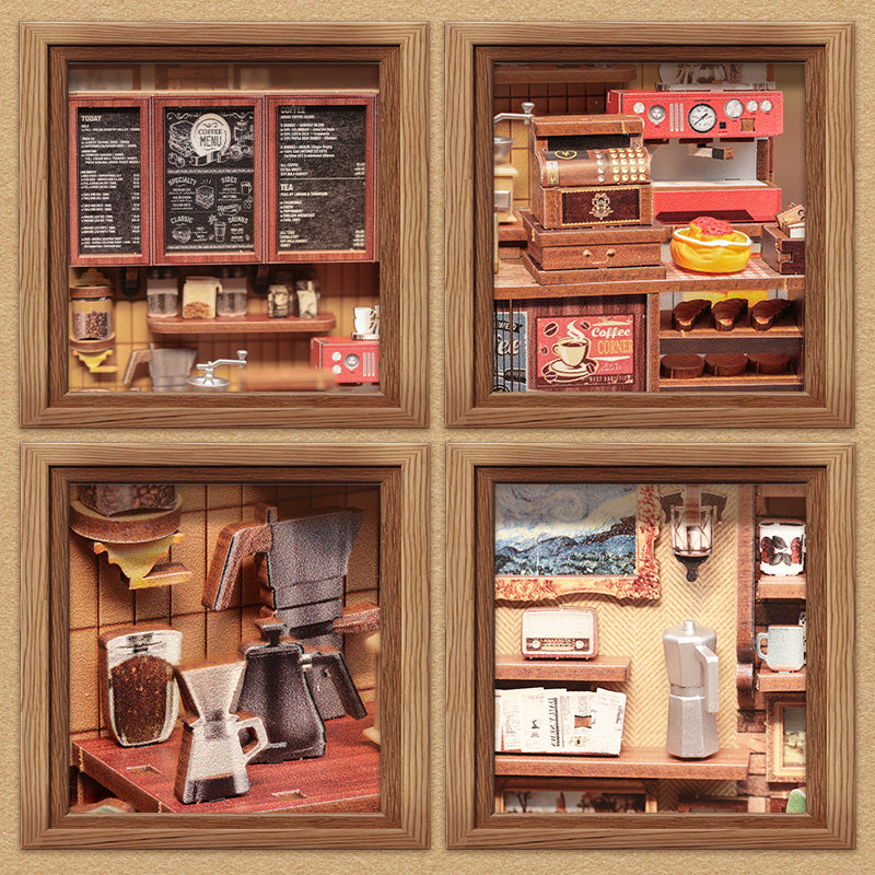 CUTEBEE DIY Dollhouse Kit | CORNER COFFEE SHOP 5