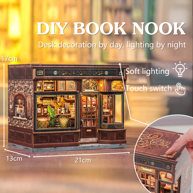 CUTEBEE DIY Dollhouse Kit | CORNER COFFEE SHOP 7