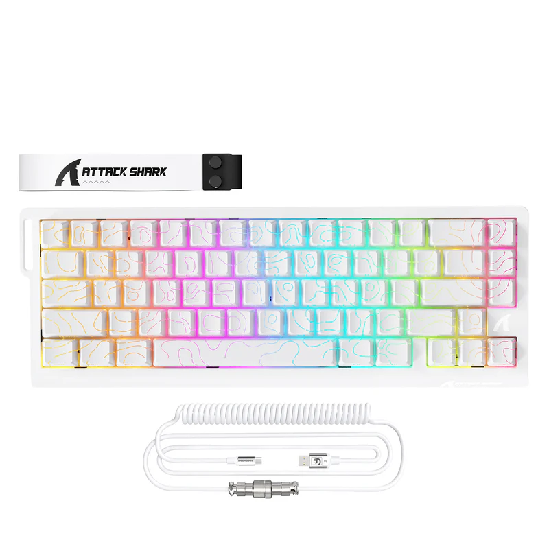 ATTACK SHARK X68 MAX HE Rapid Trigger CNC Aluminum Keyboard Magnetic Switch with C01Ultra RGB Coiled Cable 3