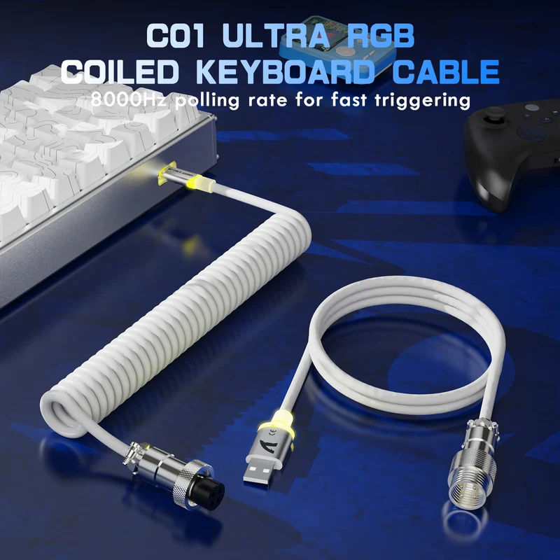 ATTACK SHARK X68 MAX HE Rapid Trigger CNC Aluminum Keyboard Magnetic Switch with C01Ultra RGB Coiled Cable 4